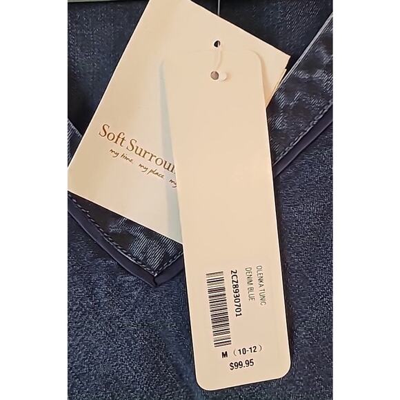 Soft Surroundings Chambray Pullover Tunic NWT Women’s M Roll-Tab Sleeves - Picture 7 of 9